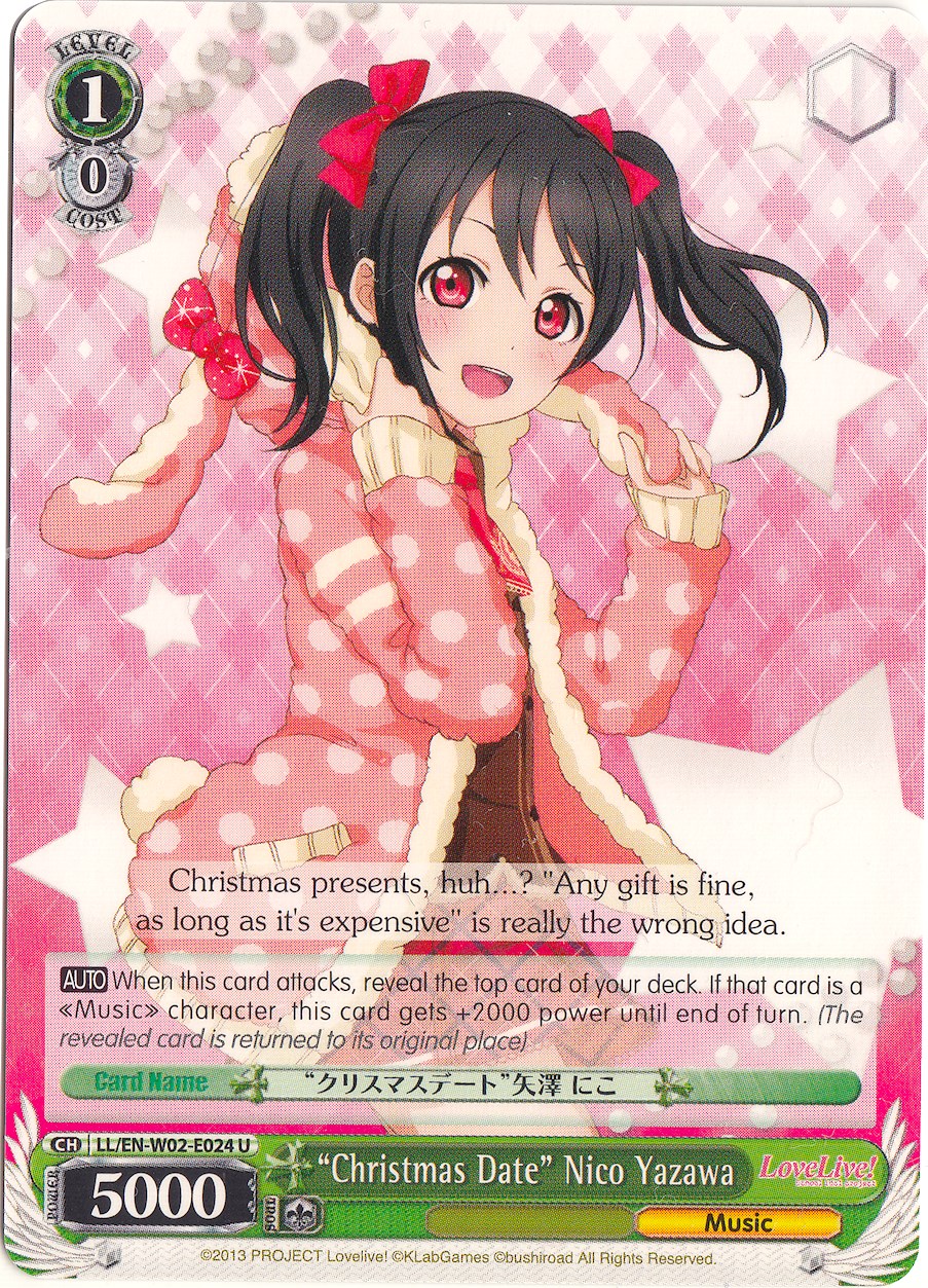 "Christmas Date" Nico Yazawa (LL/EN-W02-E024 U) [Love Live! DX Vol.2] | Cracking-Singles