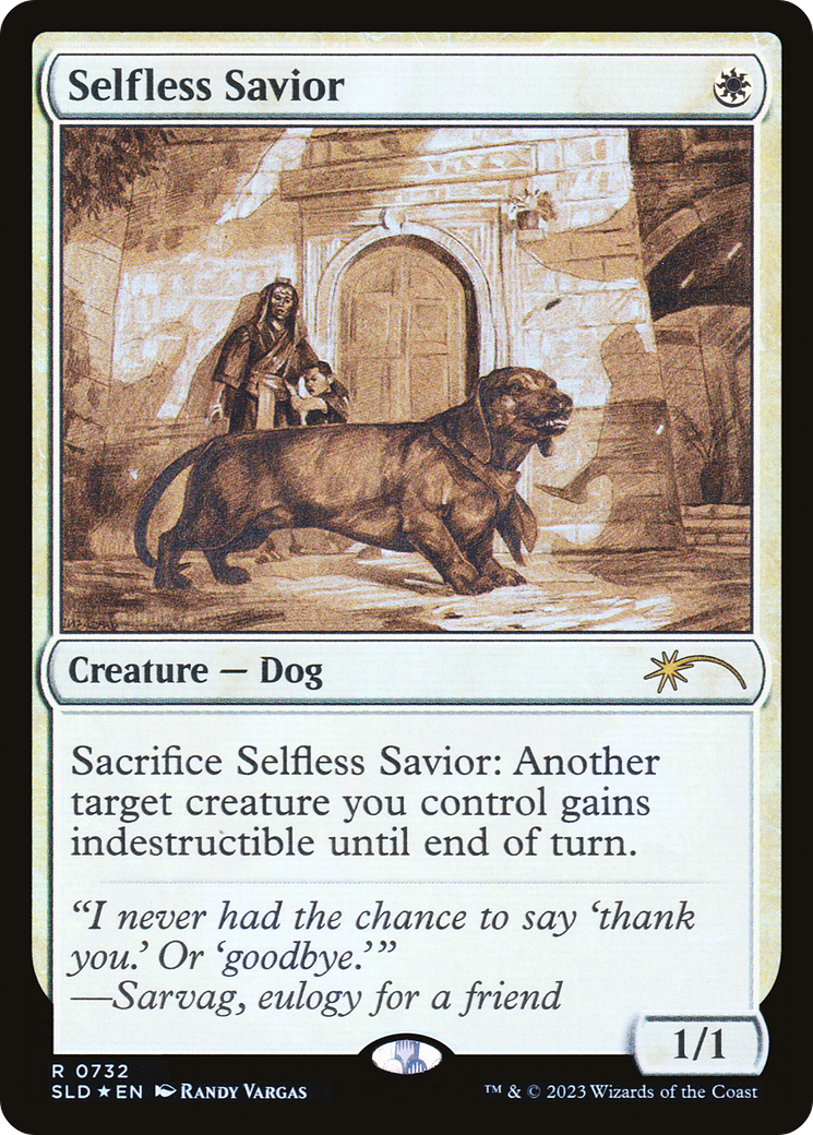 Selfless Savior (Sketch) [Secret Lair Drop Promos] | Cracking-Singles