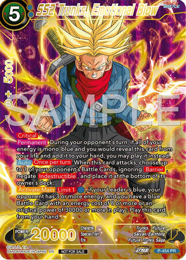 SS2 Trunks, Emotional Blow (Championship 2024 Finals Pack) (Gold Stamped) (P-454) [Tournament Promotion Cards] | Cracking-Singles