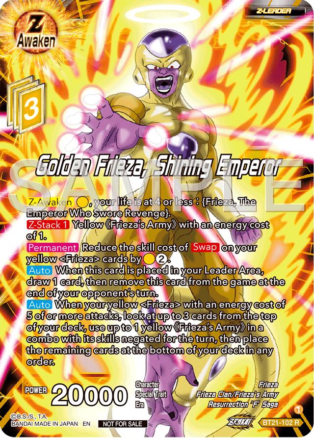 Golden Frieza, Shining Emperor (Championship 2024 Finals Zenkai Pack) (BT21-102) [Tournament Promotion Cards] | Cracking-Singles