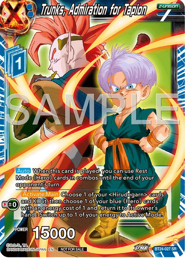 Trunks, Admiration for Tapion (Championship 2024 Finals Zenkai Pack) (BT24-027) [Tournament Promotion Cards] | Cracking-Singles