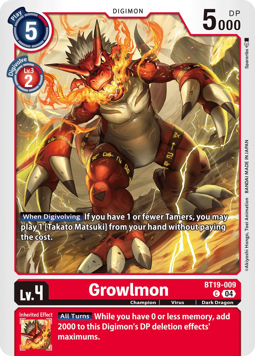 Growlmon [BT19-009] [Release Special Booster Ver.2.5] | Cracking-Singles