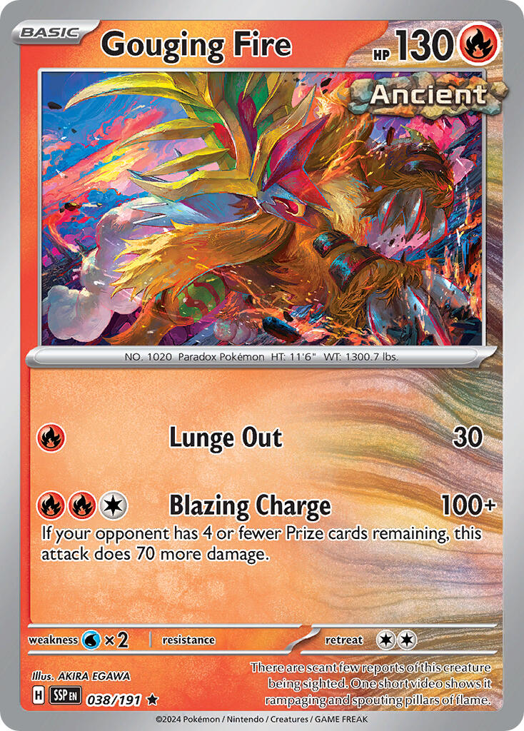 Gouging Fire (038/191) (Theme Deck Exclusive) [Scarlet & Violet: Surging Sparks] | Cracking-Singles