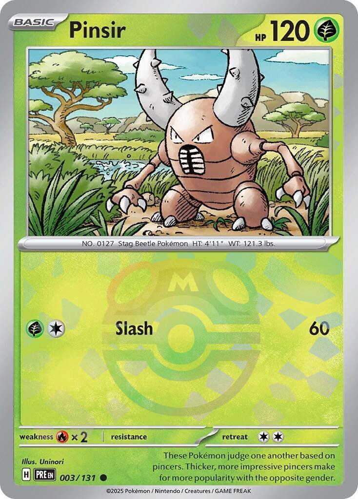 Pinsir (003/131) (Master Ball Pattern) [Scarlet & Violet: Prismatic Evolutions] | Cracking-Singles