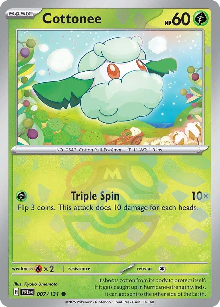 Cottonee (007/131) (Master Ball Pattern) [Scarlet & Violet: Prismatic Evolutions] | Cracking-Singles