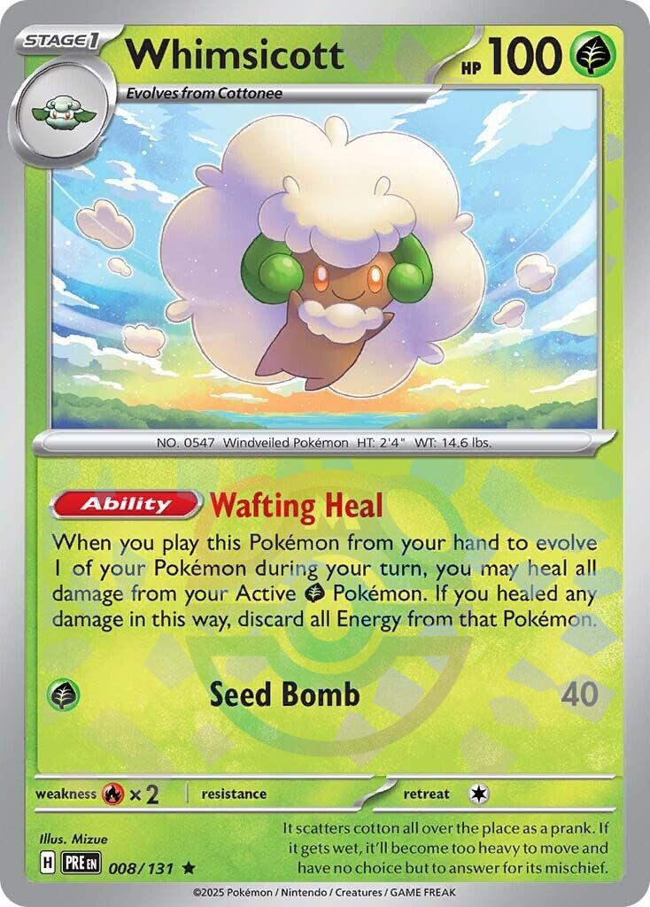 Whimsicott (008/131) (Master Ball Pattern) [Scarlet & Violet: Prismatic Evolutions] | Cracking-Singles