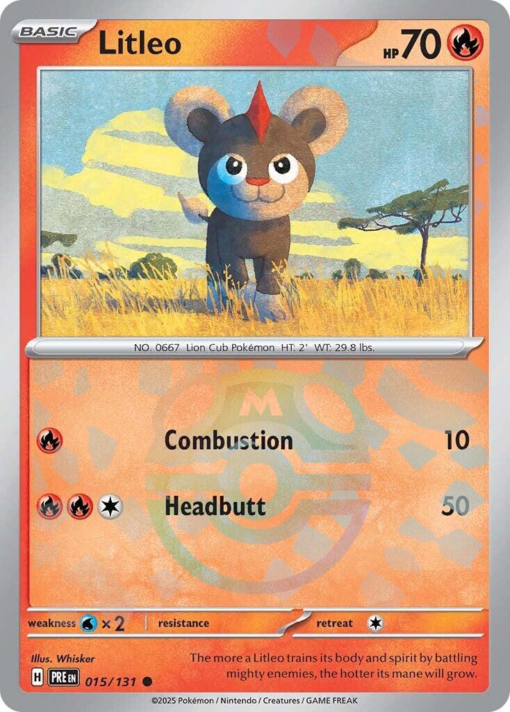 Litleo (015/131) (Master Ball Pattern) [Scarlet & Violet: Prismatic Evolutions] | Cracking-Singles