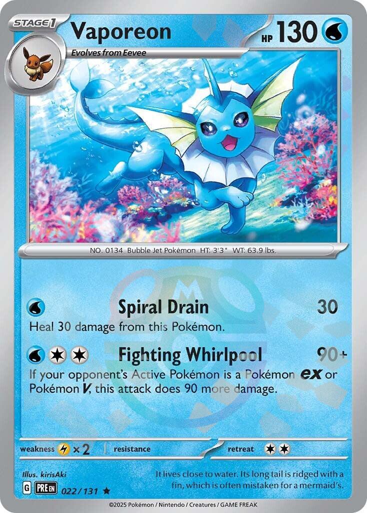 Vaporeon (022/131) (Master Ball Pattern) [Scarlet & Violet: Prismatic Evolutions] | Cracking-Singles
