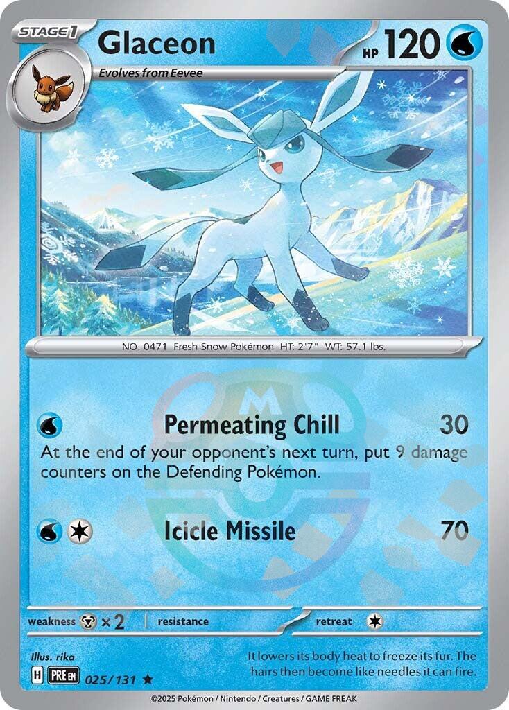 Glaceon (025/131) (Master Ball Pattern) [Scarlet & Violet: Prismatic Evolutions] | Cracking-Singles