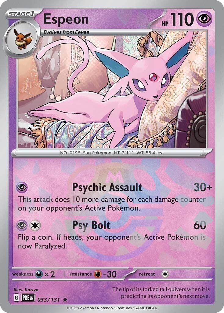 Espeon (033/131) (Master Ball Pattern) [Scarlet & Violet: Prismatic Evolutions] | Cracking-Singles