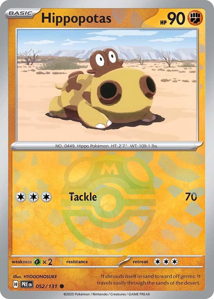 Hippopotas (052/131) (Master Ball Pattern) [Scarlet & Violet: Prismatic Evolutions] | Cracking-Singles
