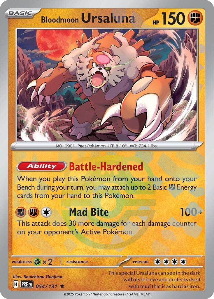 Bloodmoon Ursaluna (054/131) (Master Ball Pattern) [Scarlet & Violet: Prismatic Evolutions] | Cracking-Singles
