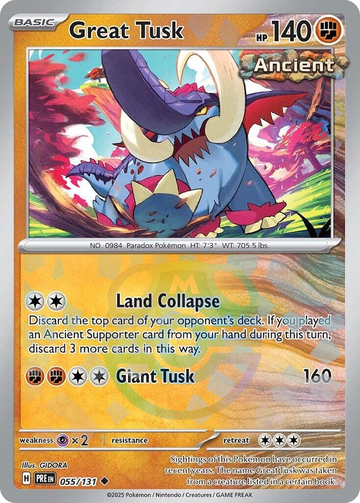 Great Tusk (055/131) (Master Ball Pattern) [Scarlet & Violet: Prismatic Evolutions] | Cracking-Singles