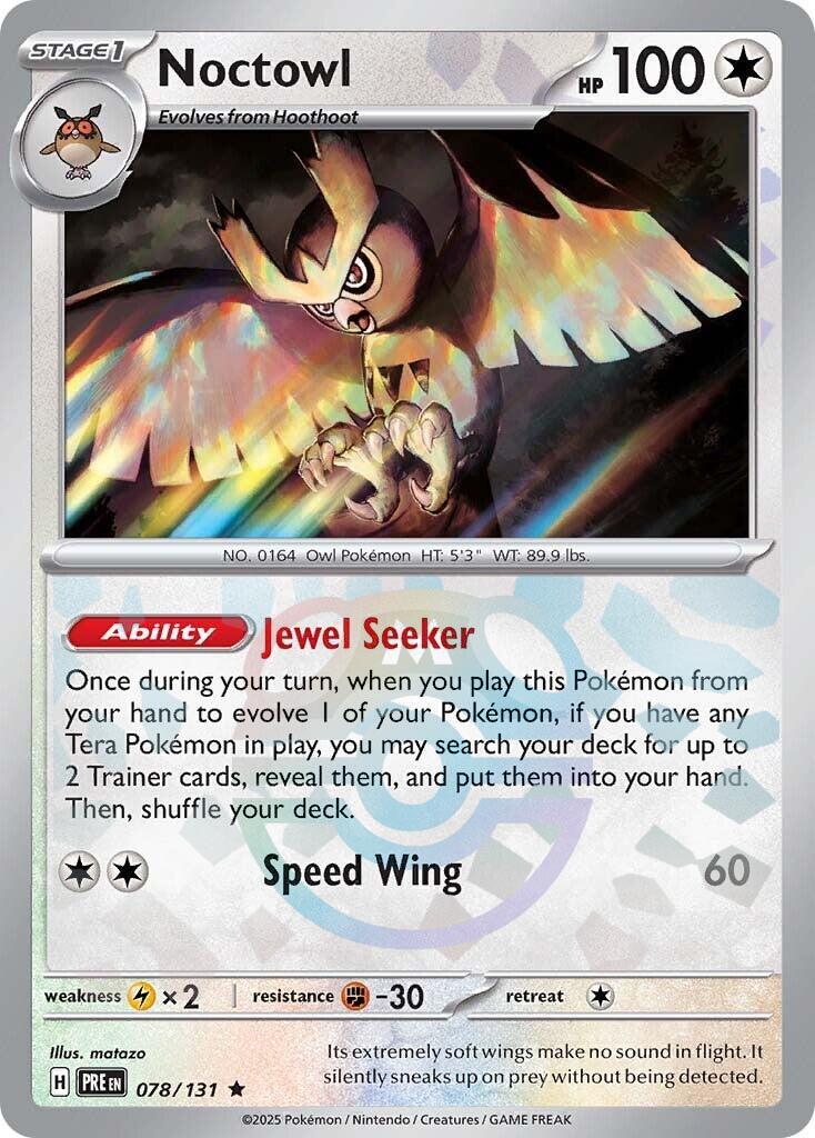 Noctowl (078/131) (Master Ball Pattern) [Scarlet & Violet: Prismatic Evolutions] | Cracking-Singles