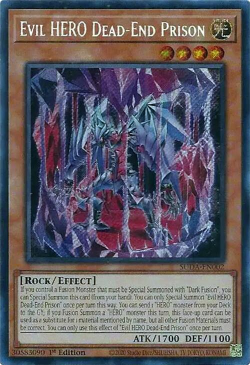 Evil HERO Dead-End Prison [SUDA-EN002] Secret Rare | Cracking-Singles