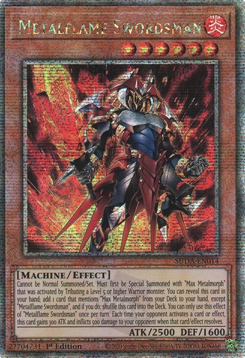 Metalflame Swordsman (Quarter Century Secret Rare) [SUDA-EN014] Quarter Century Secret Rare | Cracking-Singles