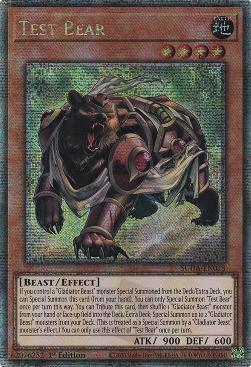 Test Bear (Quarter Century Secret Rare) [SUDA-EN018] Quarter Century Secret Rare | Cracking-Singles