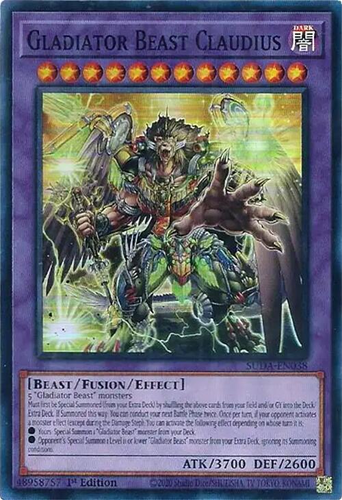 Gladiator Beast Claudius [SUDA-EN038] Super Rare | Cracking-Singles
