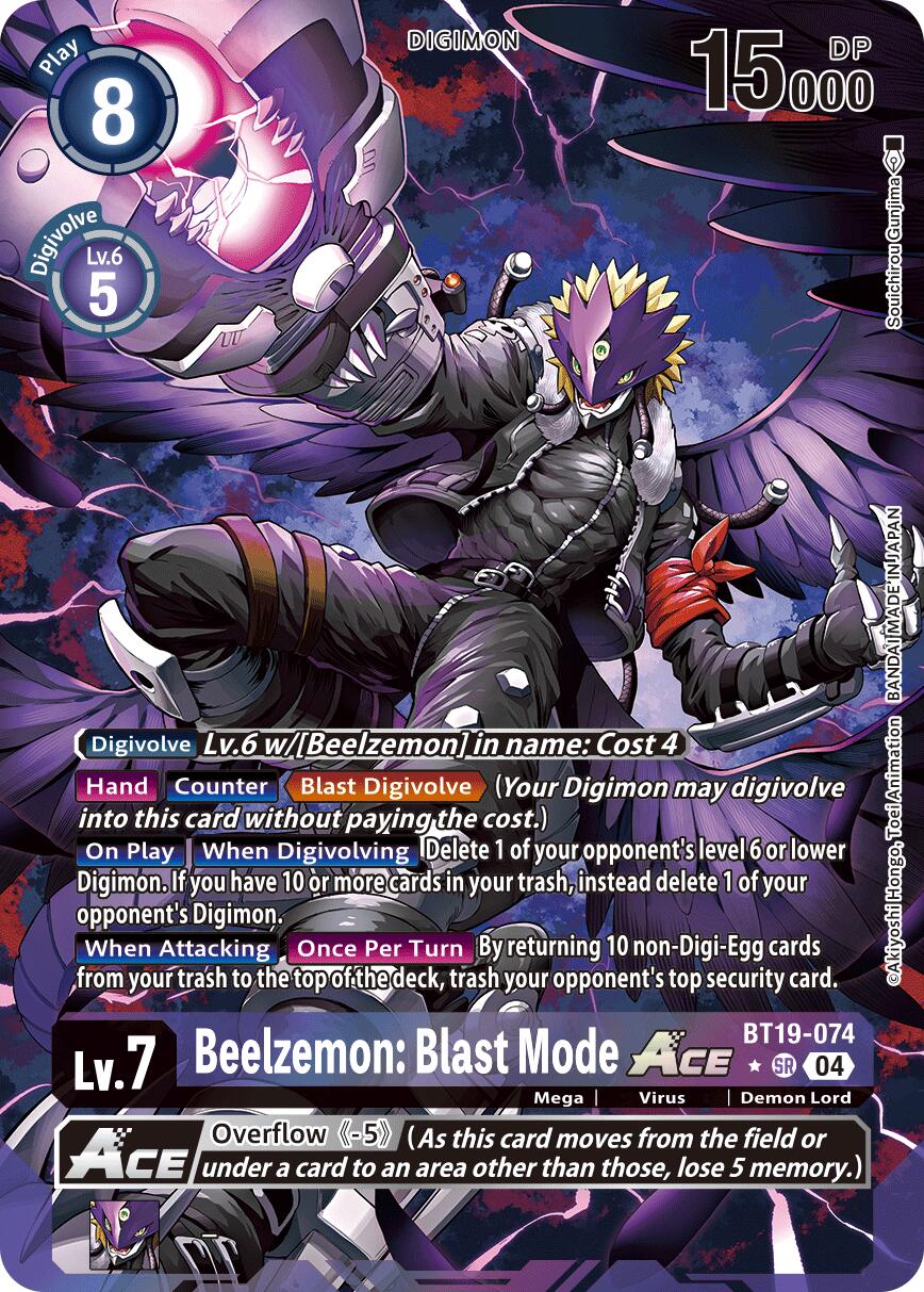 Beelzemon: Blast Mode ACE [BT19-074] (Alternate Art) [Release Special Booster Ver.2.5] | Cracking-Singles