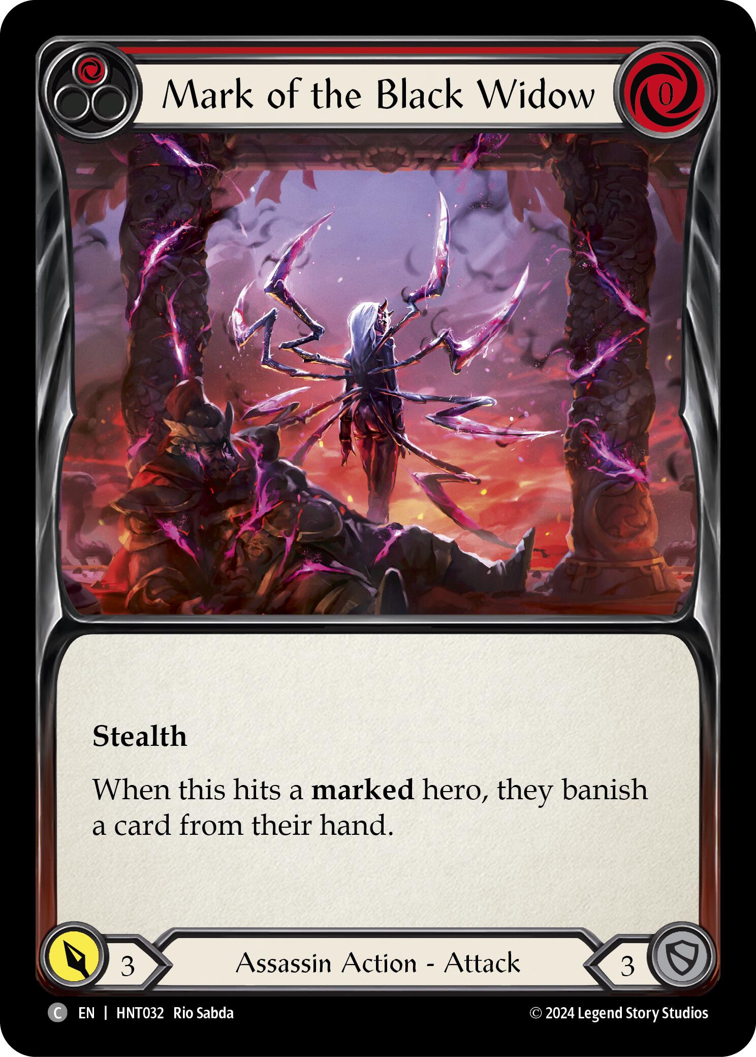 Mark of the Black Widow (Red) [HNT032] (The Hunted)  Rainbow Foil | Cracking-Singles