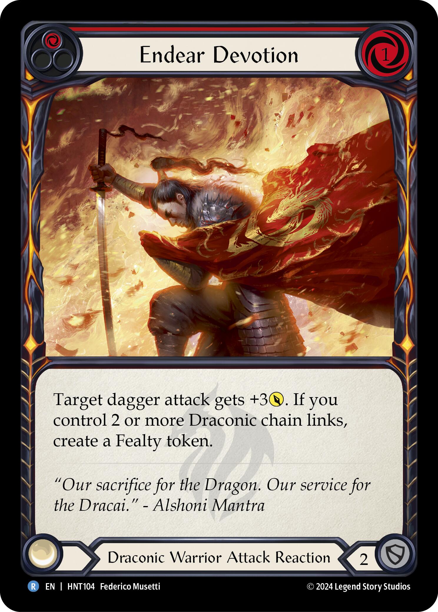Endear Devotion (Red) [HNT104] (The Hunted)  Rainbow Foil | Cracking-Singles