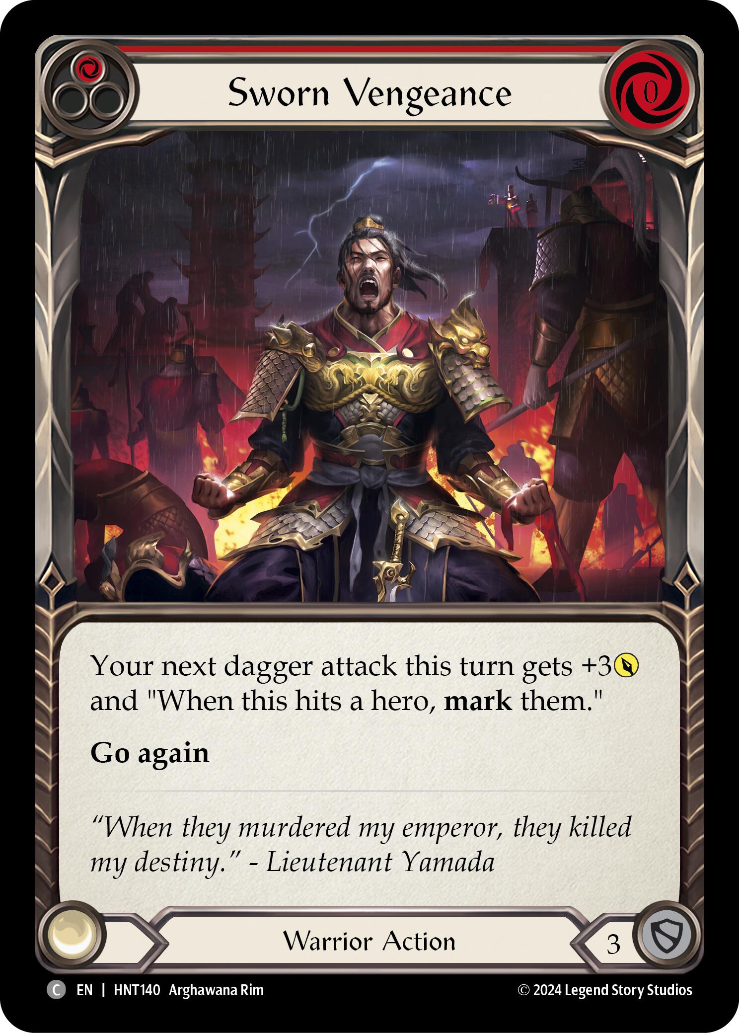 Sworn Vengeance (Red) [HNT140] (The Hunted)  Rainbow Foil | Cracking-Singles