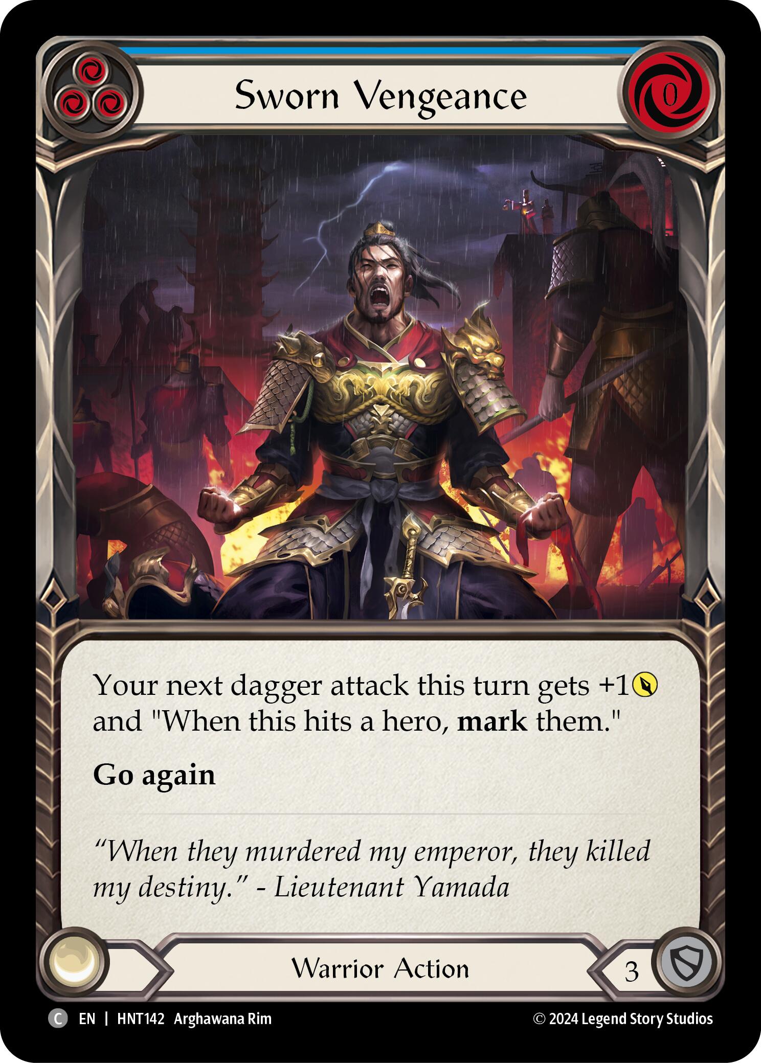 Sworn Vengeance (Blue) [HNT142] (The Hunted)  Rainbow Foil | Cracking-Singles