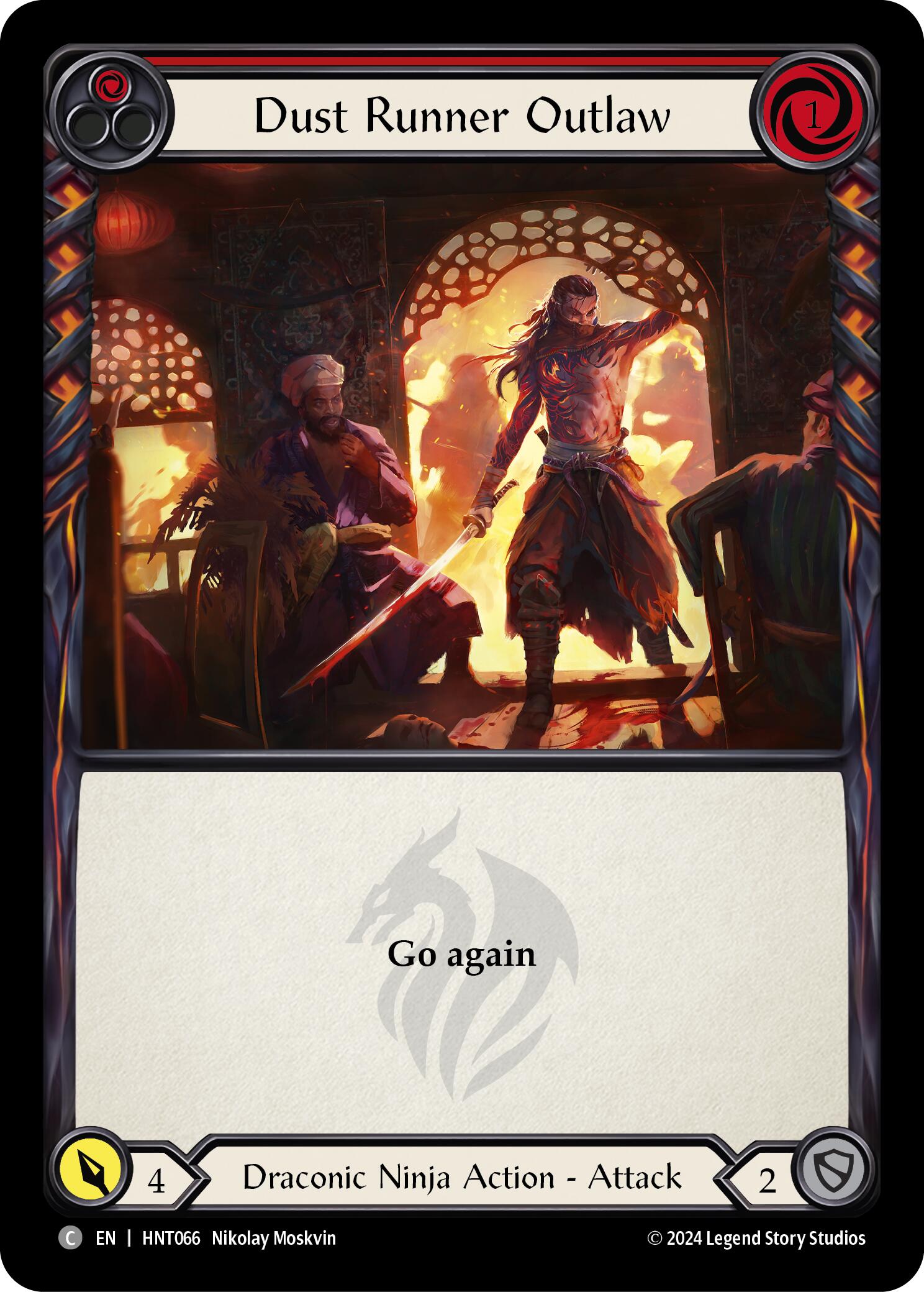 Dust Runner Outlaw (Red) [HNT066] (The Hunted)  Rainbow Foil | Cracking-Singles