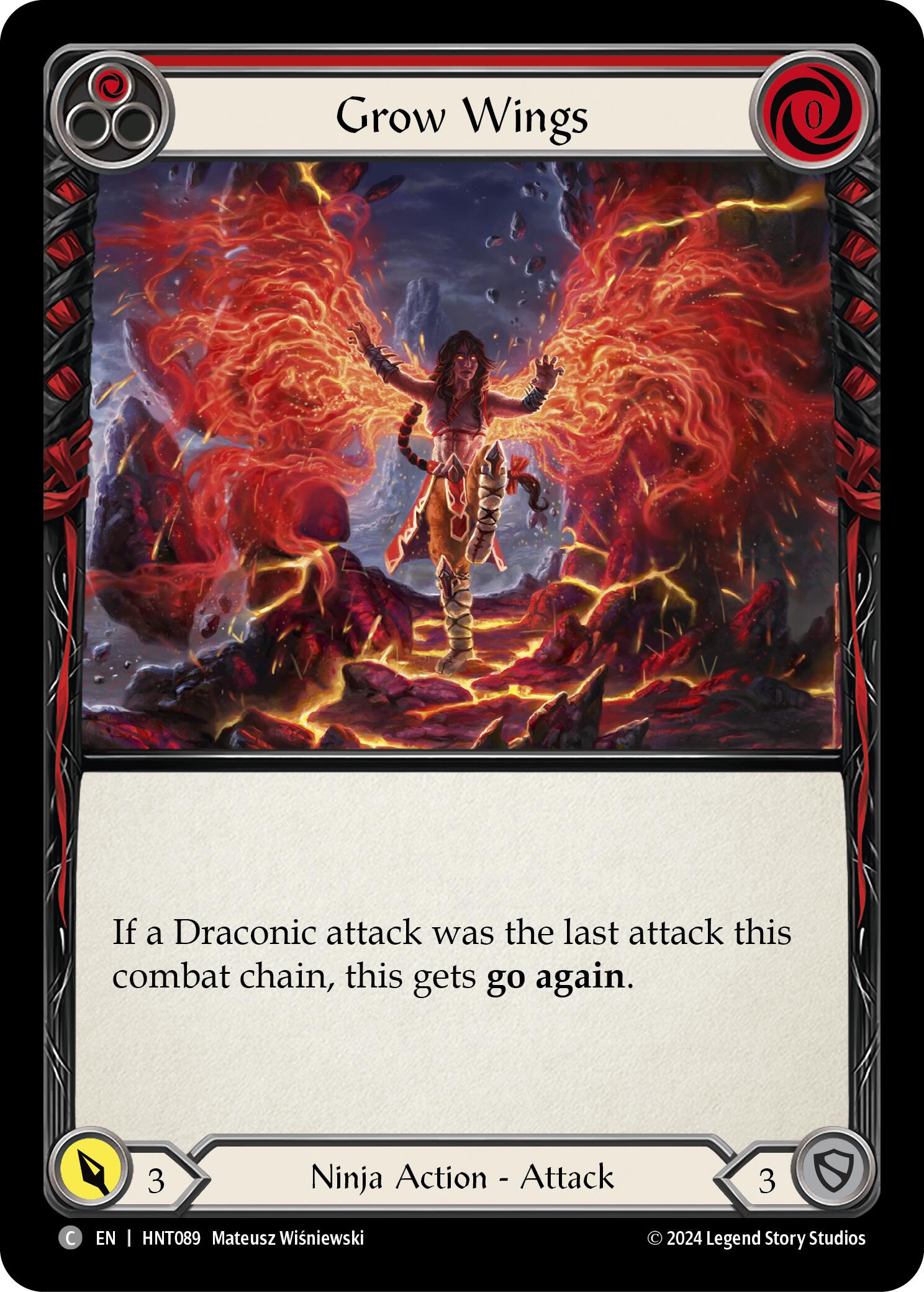 Grow Wings (Red) [HNT089] (The Hunted)  Rainbow Foil | Cracking-Singles