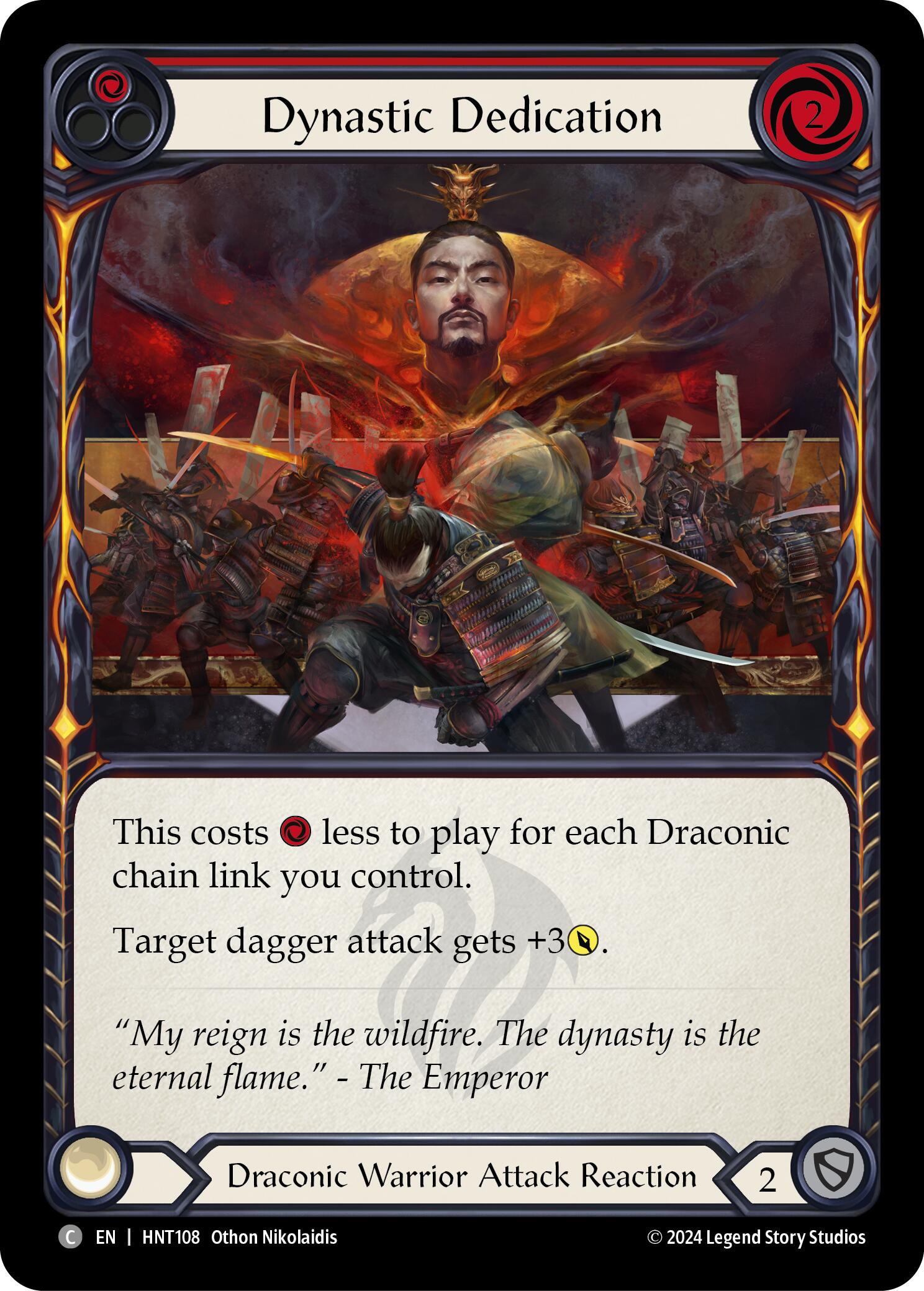 Dynastic Dedication (Red) [HNT108] (The Hunted)  Rainbow Foil | Cracking-Singles