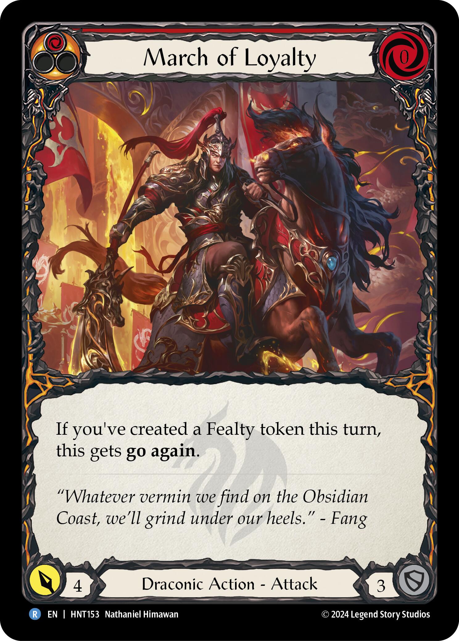 March of Loyalty (Red) [HNT153] (The Hunted)  Rainbow Foil | Cracking-Singles