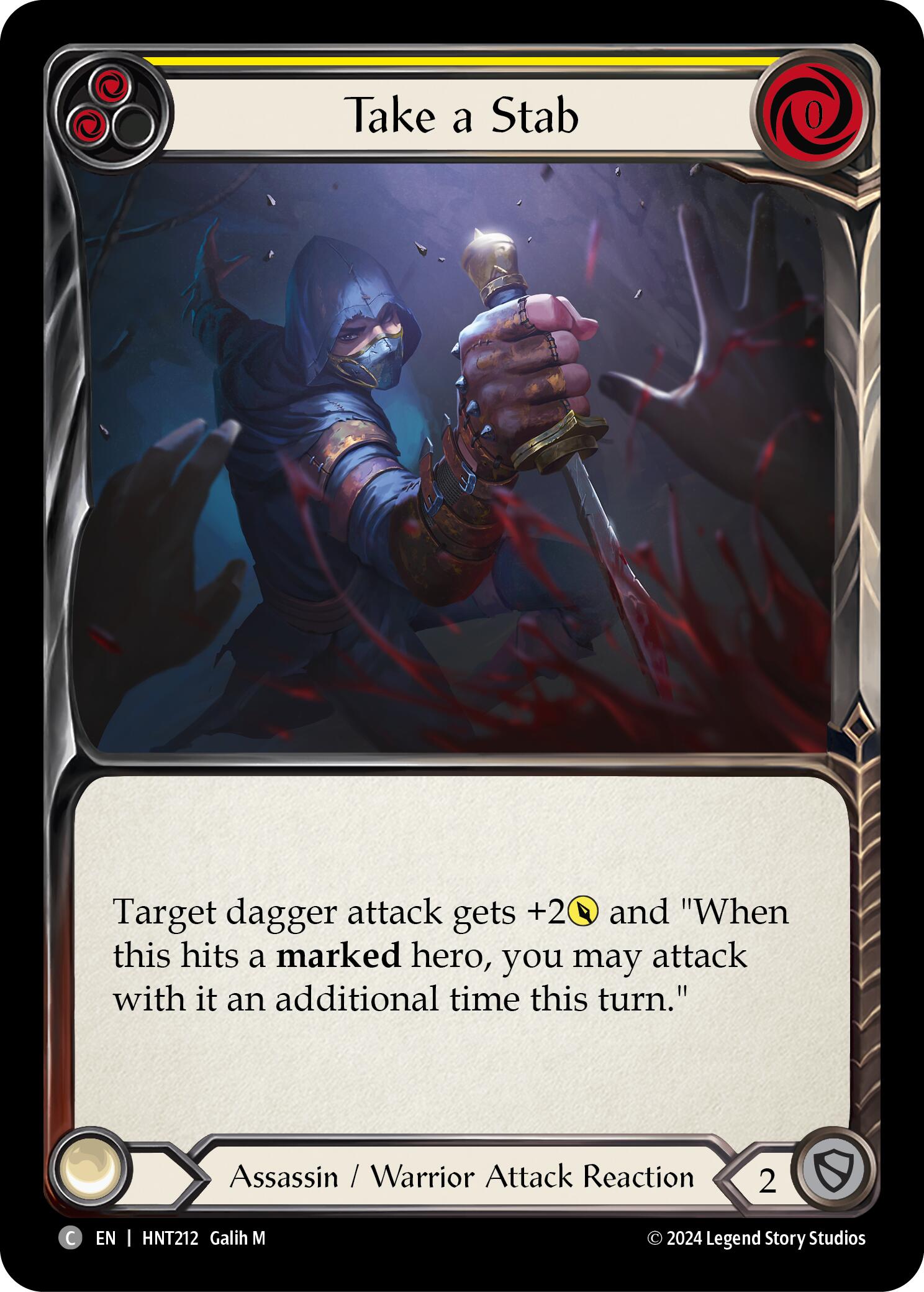 Take a Stab (Yellow) [HNT212] (The Hunted)  Rainbow Foil | Cracking-Singles