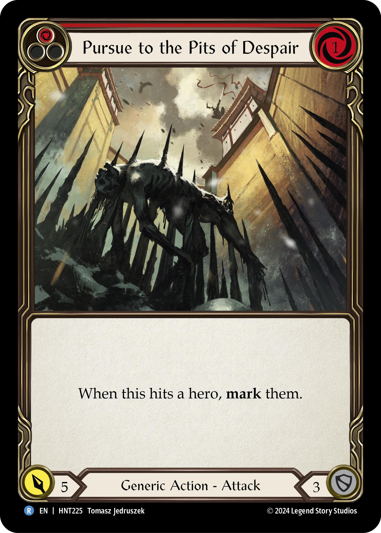 Pursue to the Pits of Despair (Red) [HNT225] (The Hunted)  Rainbow Foil | Cracking-Singles