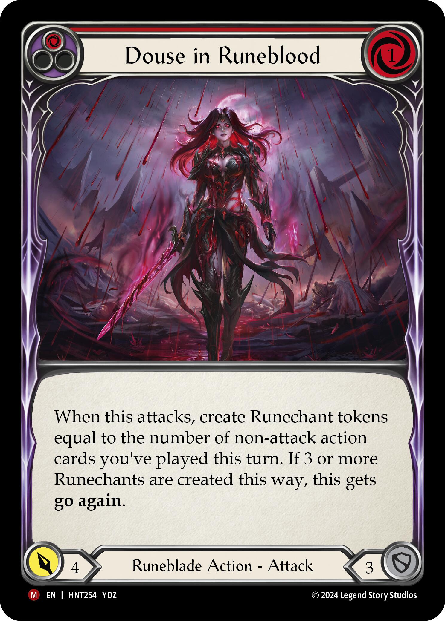 Douse in Runeblood [HNT254] (The Hunted)  Rainbow Foil | Cracking-Singles
