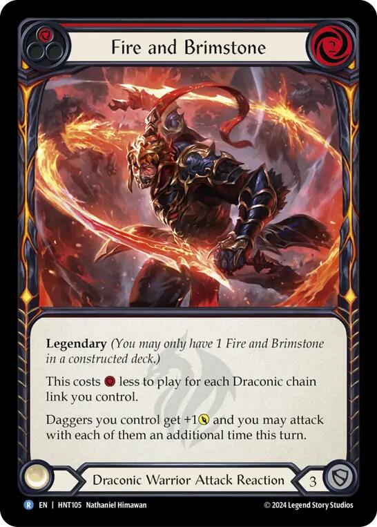 Fire and Brimstone [HNT105] (The Hunted)  Rainbow Foil | Cracking-Singles