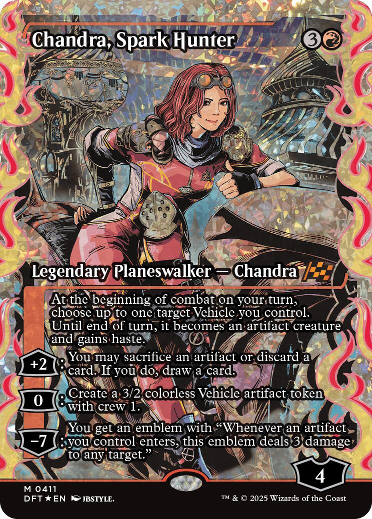 Chandra, Spark Hunter (Showcase Fracture Foil) (Japanese) [Aetherdrift] | Cracking-Singles