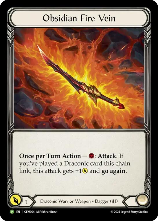 Obsidian Fire Vein [GEM004] (GEM Pack 1)  Cold Foil | Cracking-Singles