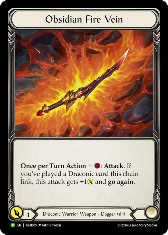 Obsidian Fire Vein [GEM005] (GEM Pack 1)  Cold Foil | Cracking-Singles