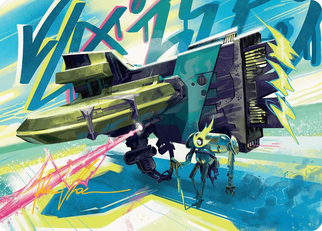 Salvation Engine Art Card (Gold-Stamped Signature) [Aetherdrift Art Series] | Cracking-Singles