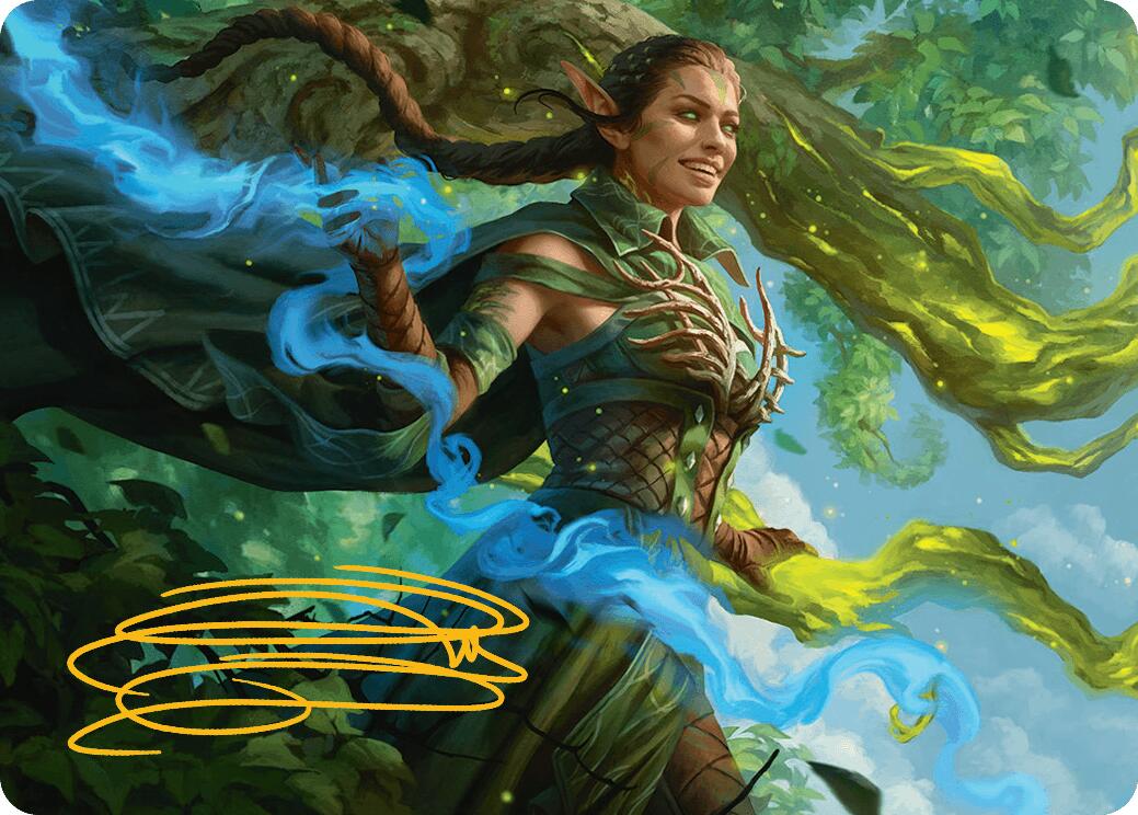 Nissa, Worldsoul Speaker Art Card (Gold-Stamped Signature) [Aetherdrift Art Series] | Cracking-Singles