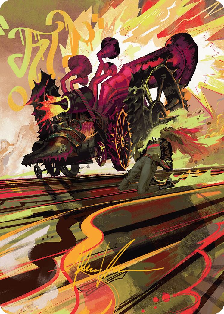 Rocketeer Boostbuggy Art Card (Gold-Stamped Signature) [Aetherdrift Art Series] | Cracking-Singles