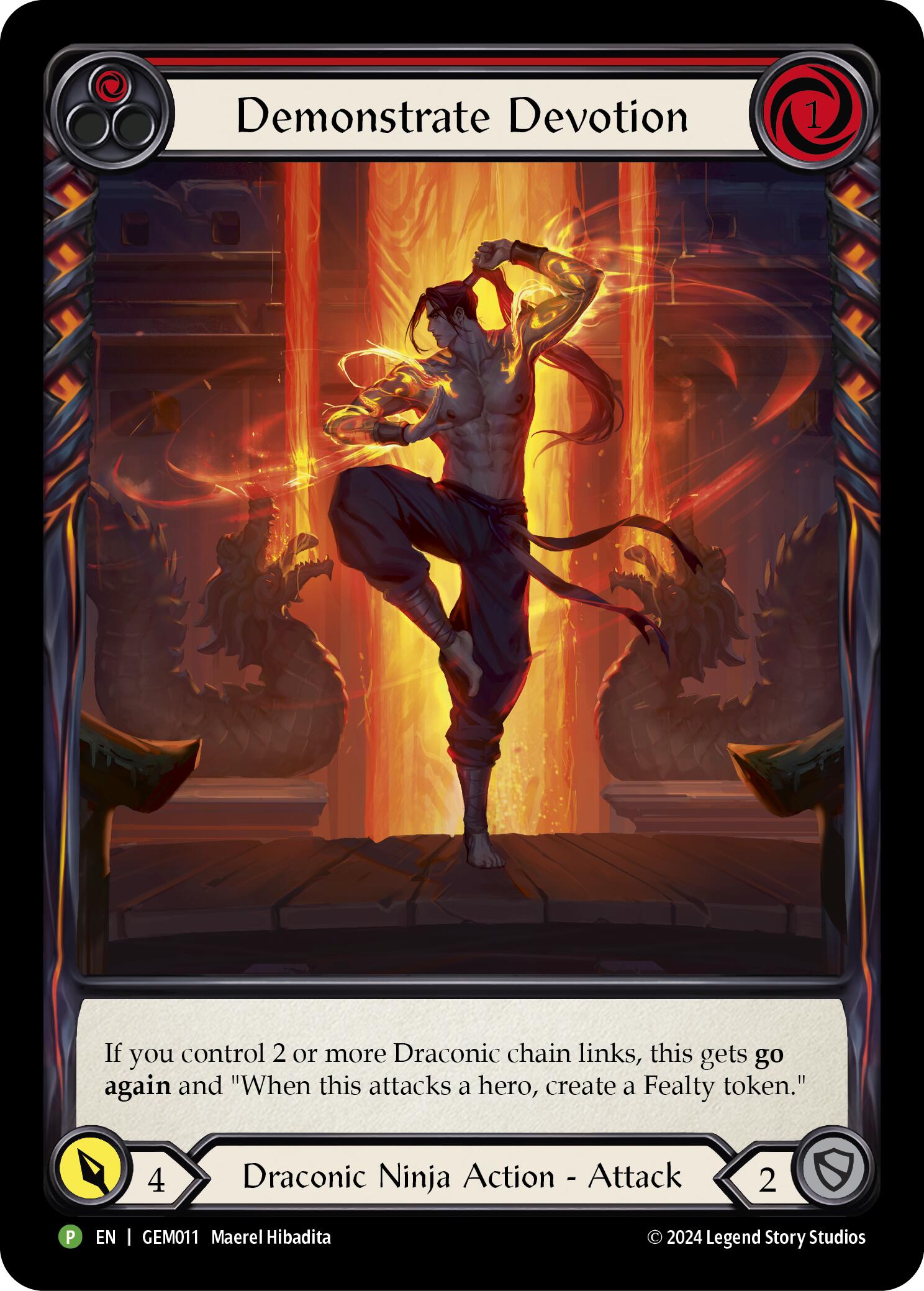 Demonstrate Devotion (Red) [GEM011] (GEM Pack 1)  Rainbow Foil | Cracking-Singles