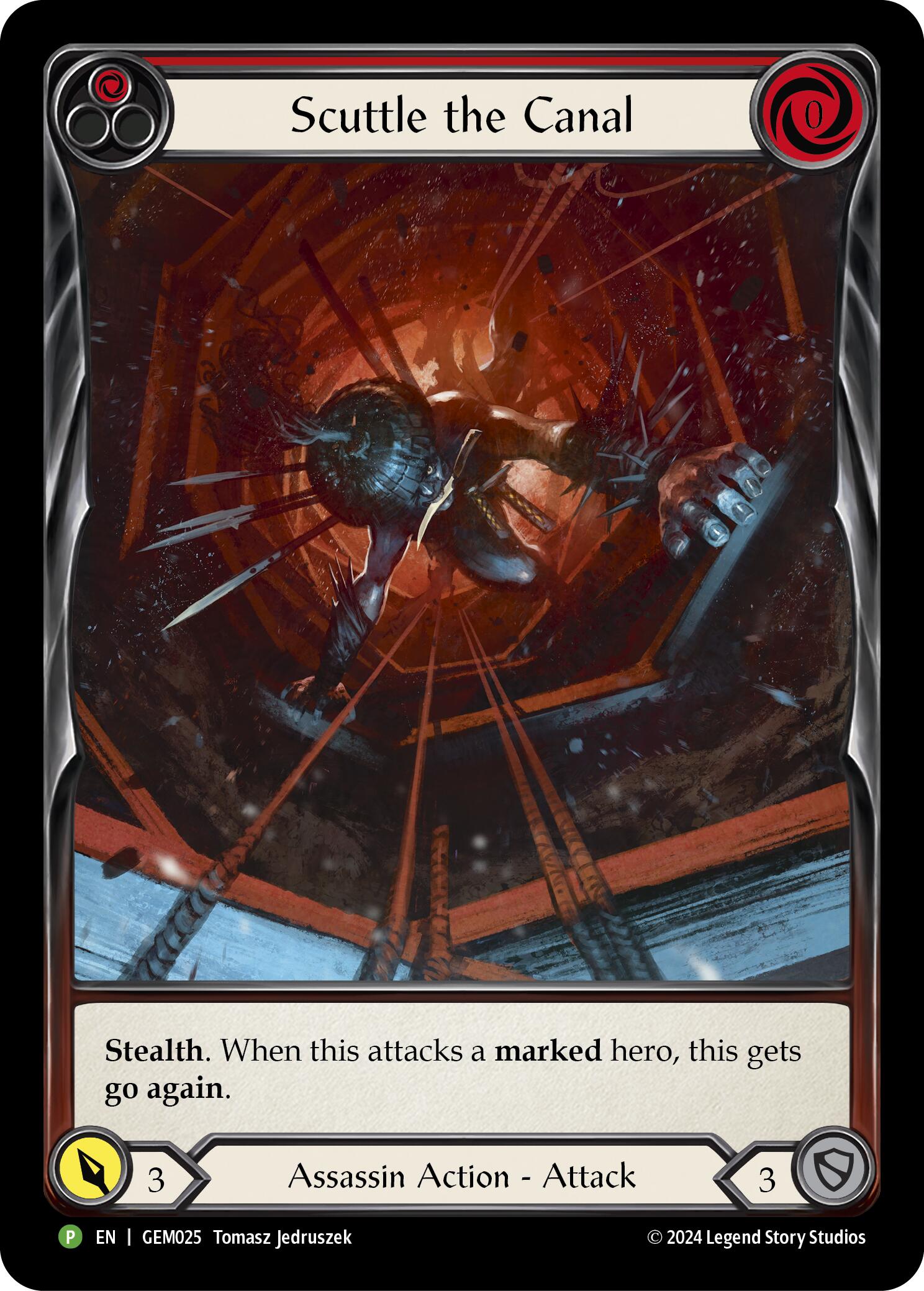 Scuttle the Canal (Red) [GEM025] (GEM Pack 1)  Rainbow Foil | Cracking-Singles