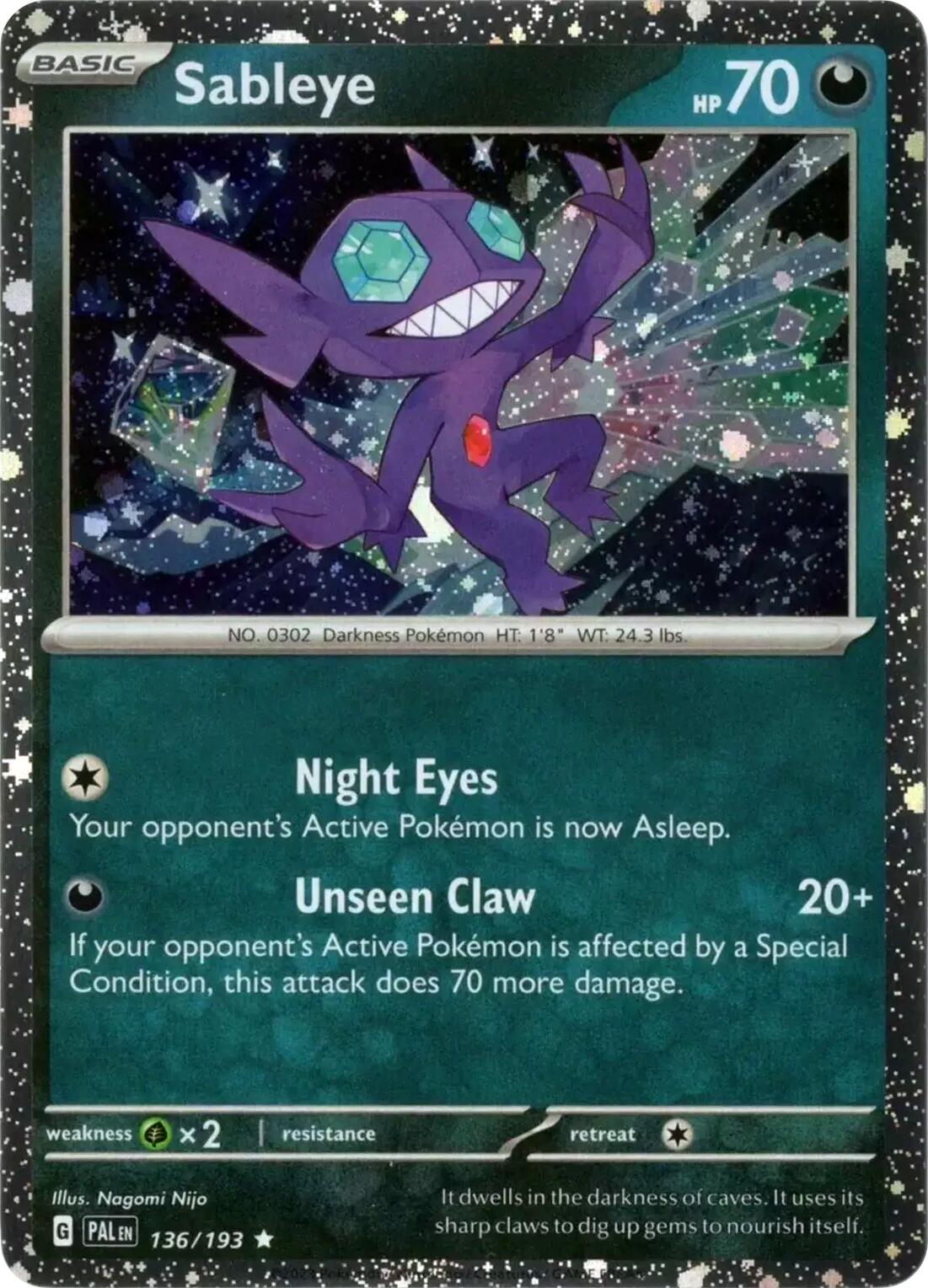 Sableye (136/193) (Cosmos Holo) [Scarlet & Violet: Paldea Evolved] | Cracking-Singles