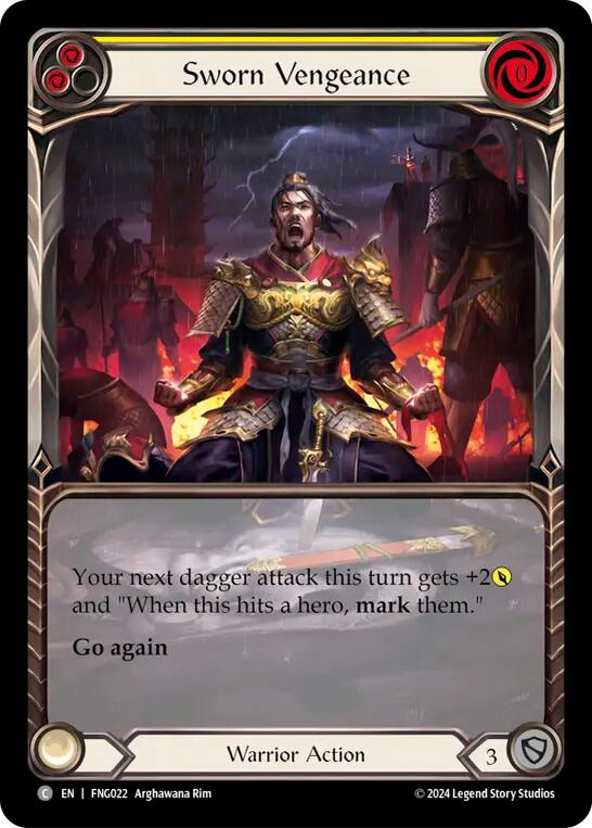 Sworn Vengeance (Yellow) (Extended Art) [FNG022] (The Hunted Fang Blitz Deck) | Cracking-Singles