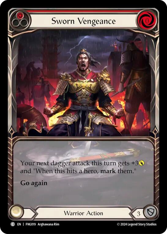 Sworn Vengeance (Red) (Extended Art) [FNG019] (The Hunted Fang Blitz Deck) | Cracking-Singles