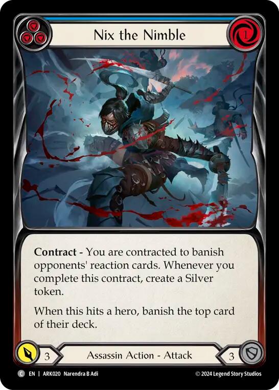 Nix the Nimble (Blue) [ARK020] (The Hunted Arakni Blitz Deck) | Cracking-Singles