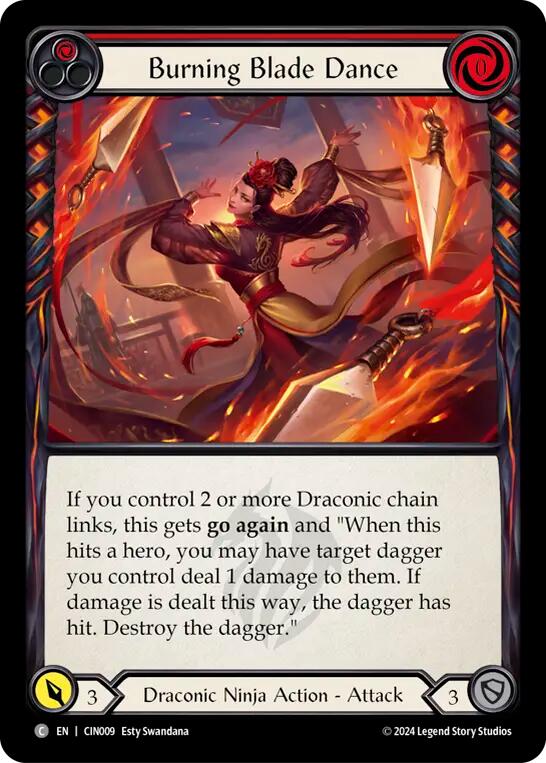 Burning Blade Dance (Red) [CIN009] (The Hunted Cindra Blitz Deck) | Cracking-Singles