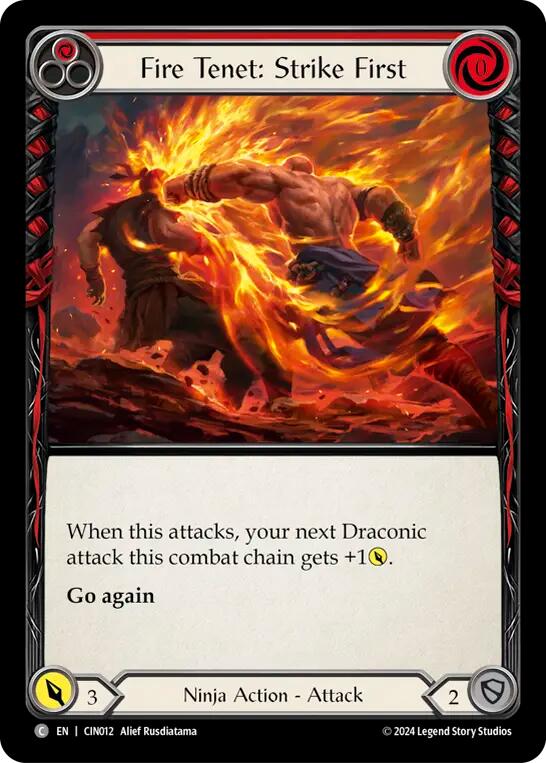 Fire Tenet: Strike First (Red) [CIN012] (The Hunted Cindra Blitz Deck) | Cracking-Singles