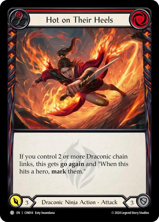 Hot on Their Heels (Red) [CIN014] (The Hunted Cindra Blitz Deck) | Cracking-Singles